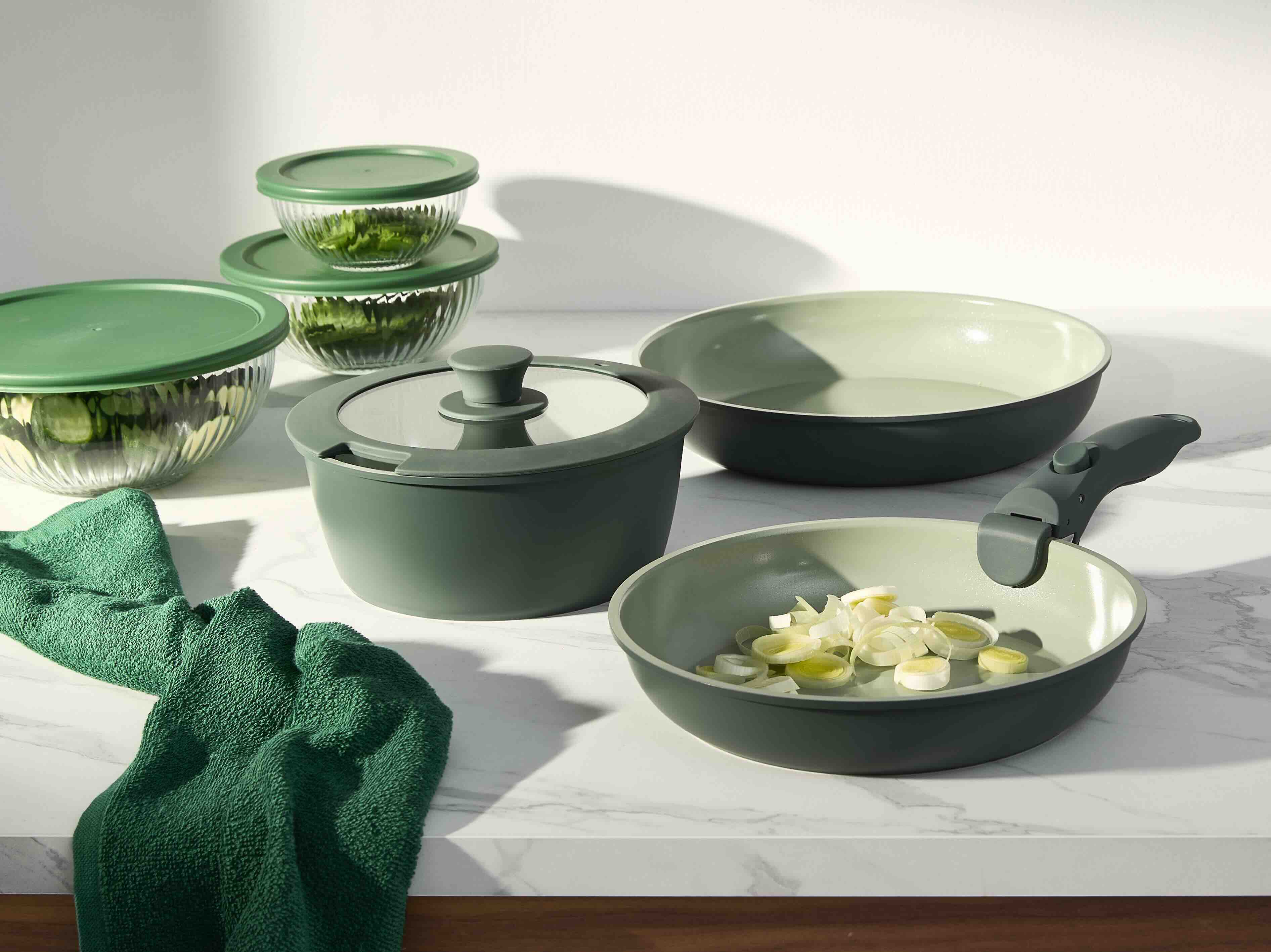 Cookware on stovetop