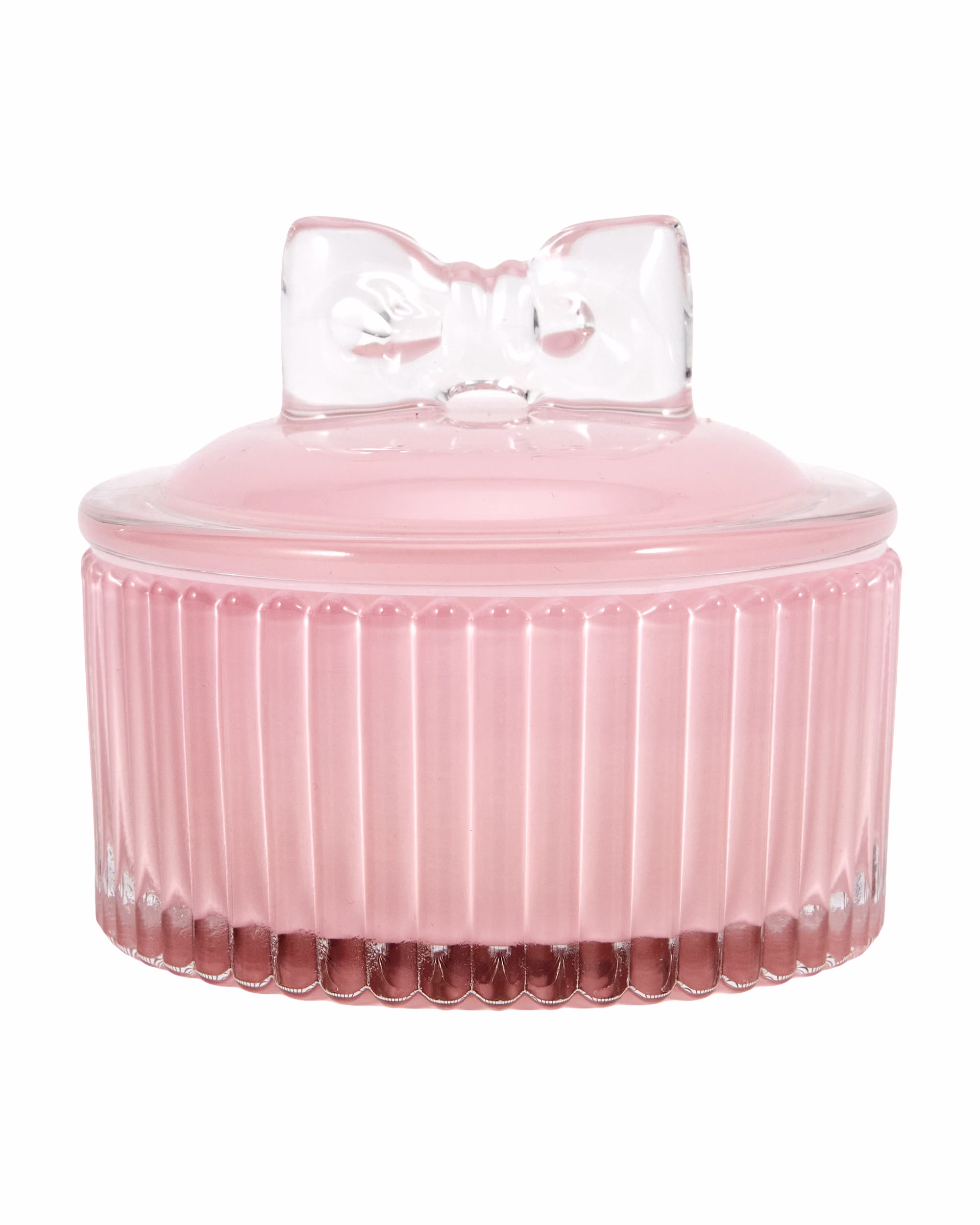 Pink Bow Lid Glass Candle